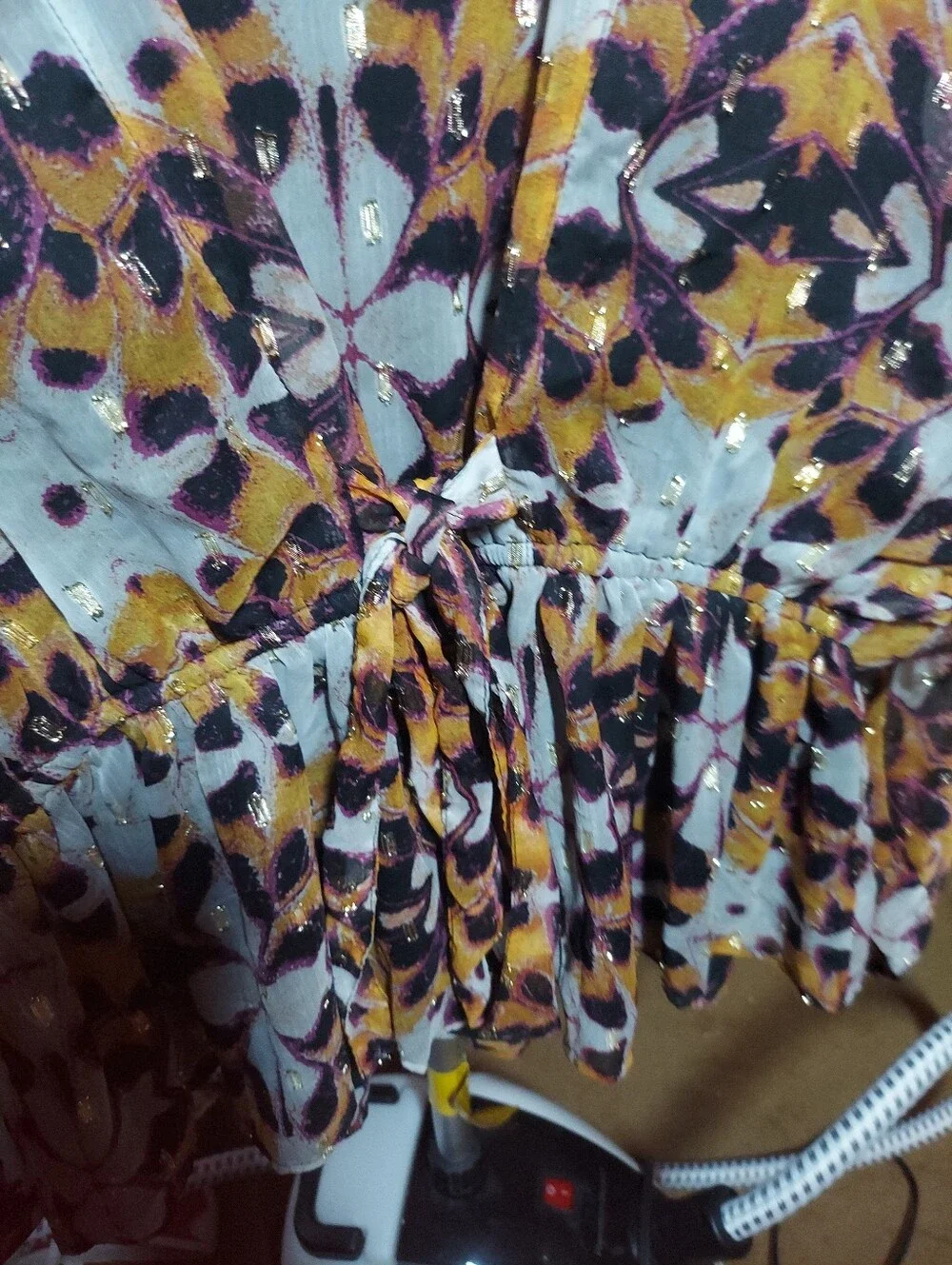 K Jordan Woman's Black and Gold Blouse 1X